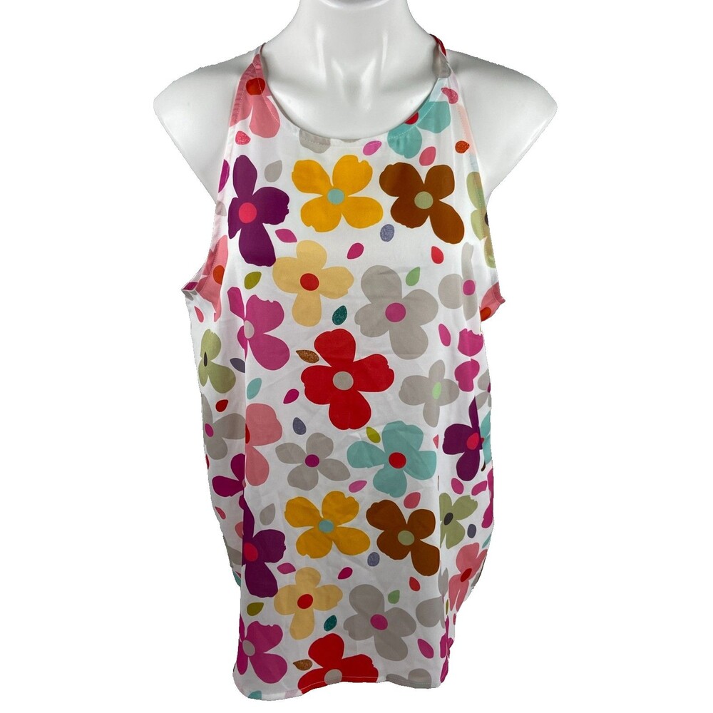 Floral Women XL Sleeveless Camisole Blouse Top Multi Color Lightweight NWT
